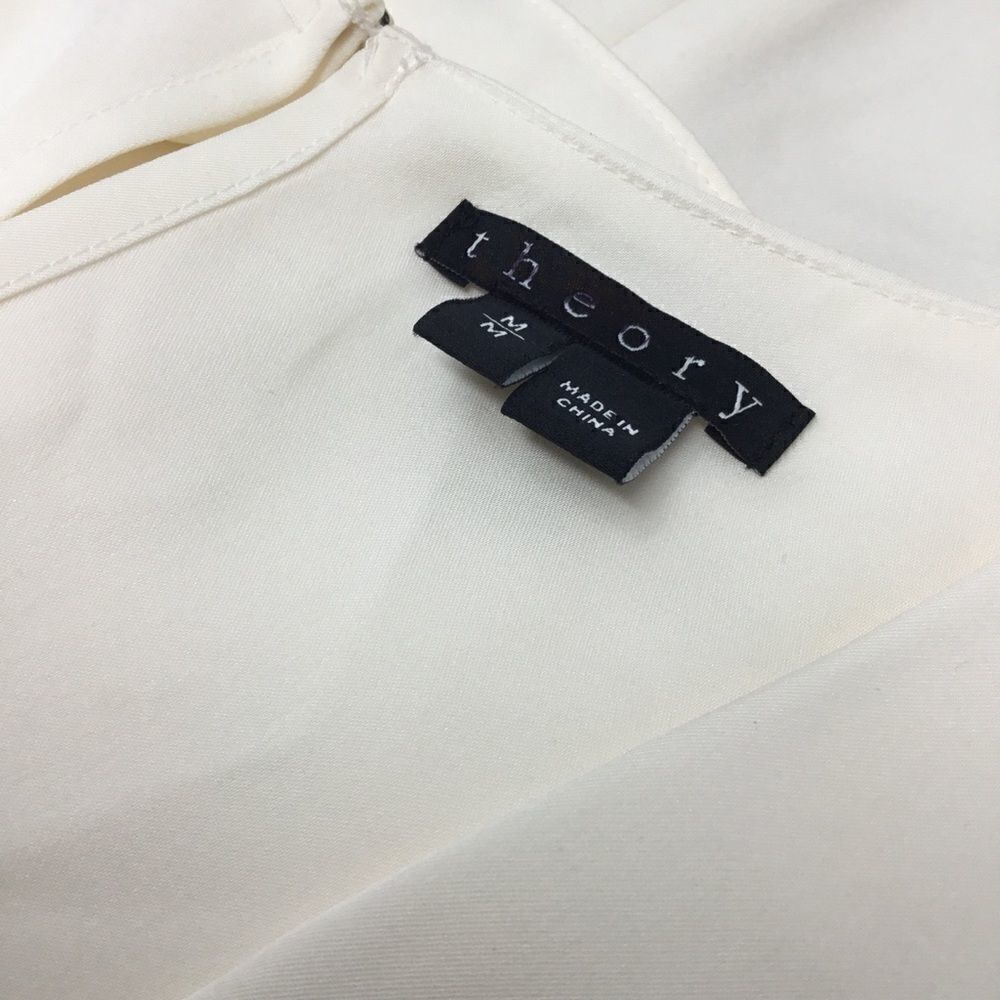 Theory Alizay Silk Top in Ivory (C2) - Picture 6 of 7